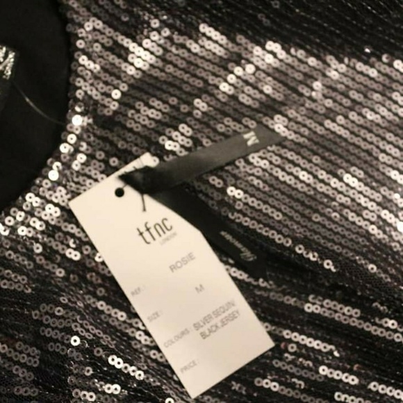 (New) A Silver Sequin Black Dress by tfnc - Picture 3 of 3